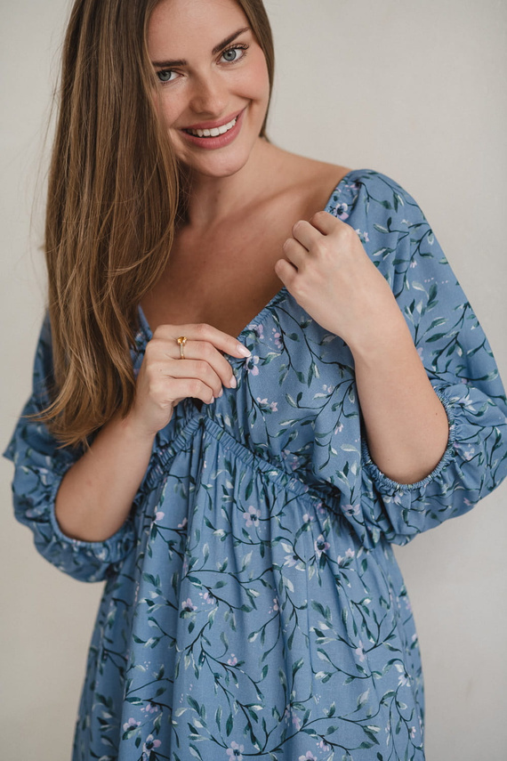 Milk Sun Abito per la gravidanza e l'allattamento Milk&Love abito blu a fiori