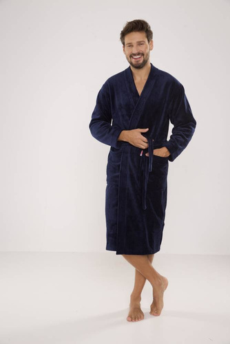 391 Hugo accappatoio da uomo De lafense - blu navy