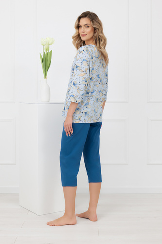 Pigiama donna Celozja Moda italiana 100% cotone manica 3/4 pantaloni 3/4