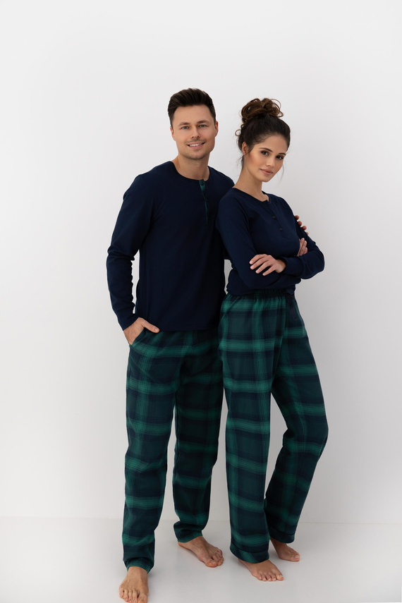 Pigiama donna Cassandra Sensis - cotone, lungo, a quadri