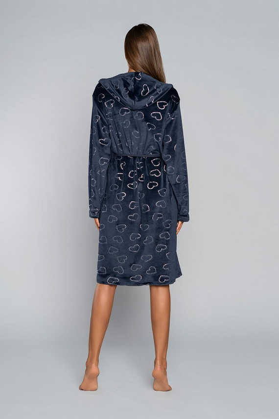 Accappatoio Elixir da donna con tasche Italian Fashion - rosso/stampa