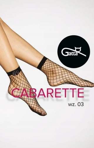 568 Calze da donna Cabarette 03 Gatta nero - cabaret con abbellimento