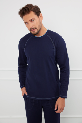 Salomon Pigiama uomo manica lunga, pantaloni lunghi Moda italiana - blu navy/blu