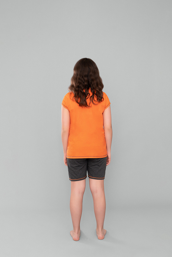 Pigiama da bambina bionda Italian Fashion - arancione/melange scuro