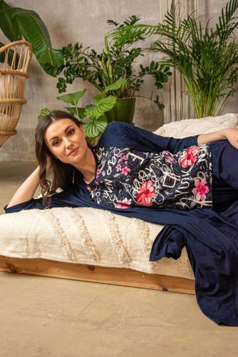 676 Pigiama da donna con suola Forex - blu navy