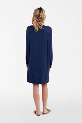 Akord tunica donna a maniche lunghe Moda Italiana - blu navy