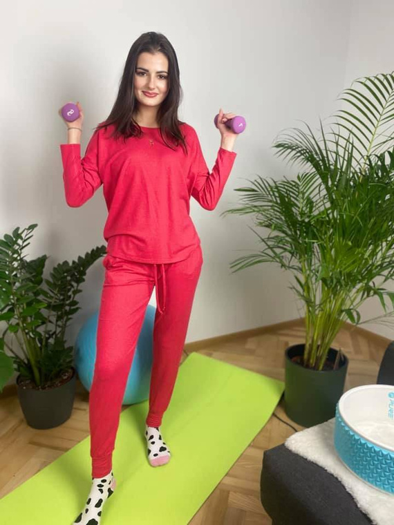 555 Paula Pigiama da donna De Lafense - lampone