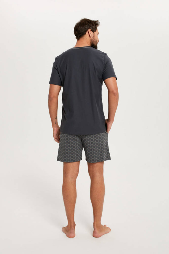 Abel Pigiama uomo a maniche corte, pantaloncini Moda italiana - grafite/stampa