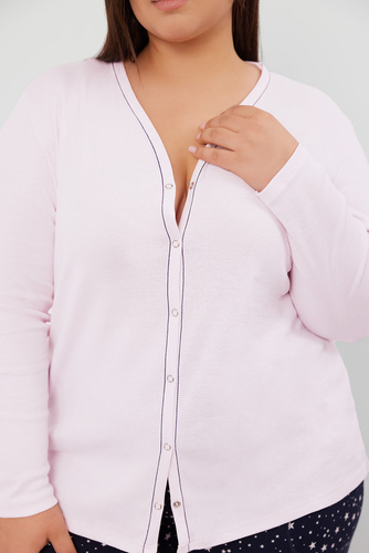 Libra Pigiama donna manica lunga e pantaloni Moda italiana - rosa/stampa