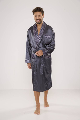 940 Forex accappatoio da uomo in raso - grigio