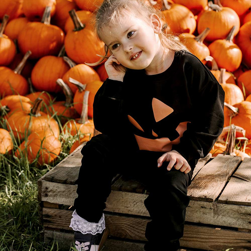 Eevi Halloween tuta da ginnastica per bambini nera - set caldo, felpa e pantaloni