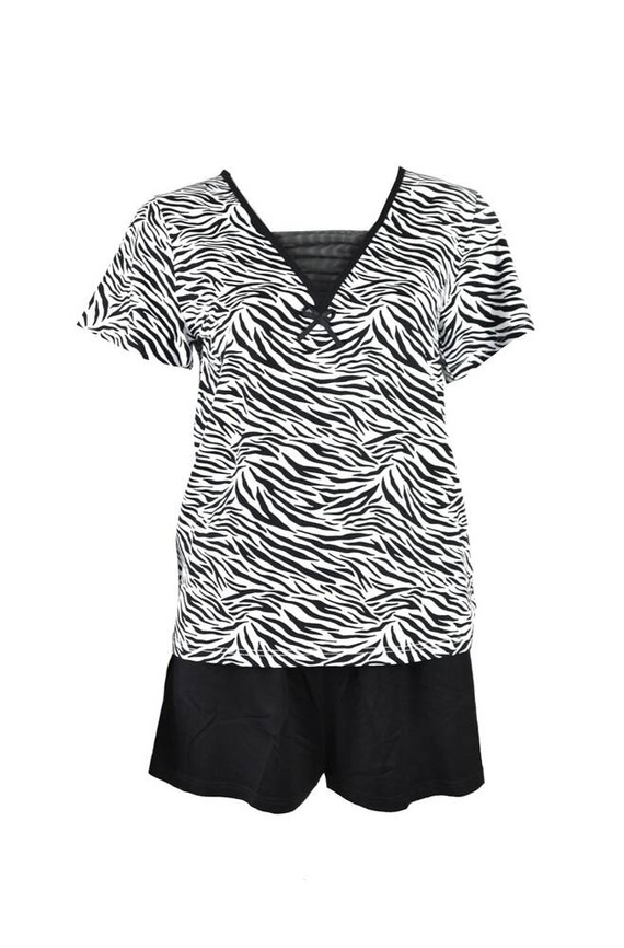 747 Savannah Pigiama da donna De Lafense - bianco-nero