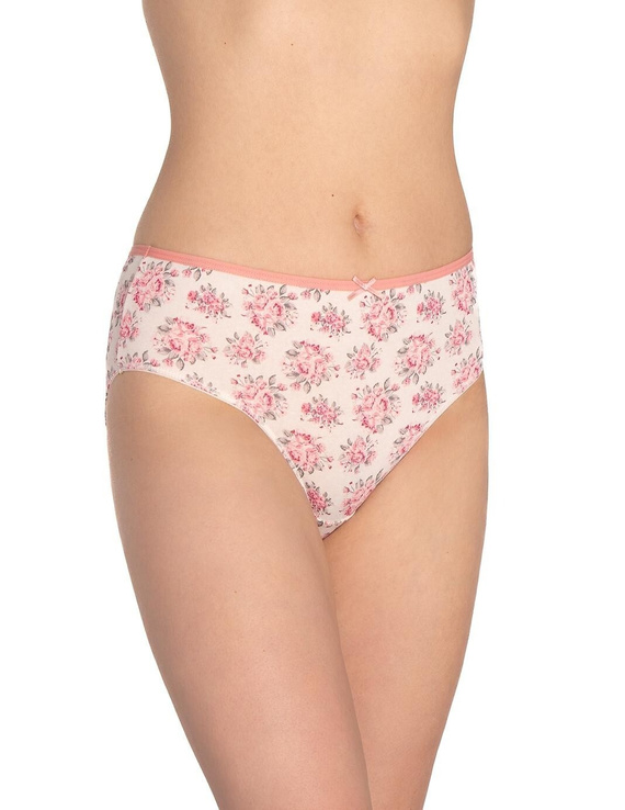 L-122BI-62 Mutandine Lama da donna 3 pezzi, cotone, taglio classico grigio ecru bordeaux