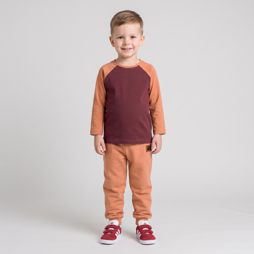 228143 Nicol FARMA Maglia raglan bambino cotone marrone scuro