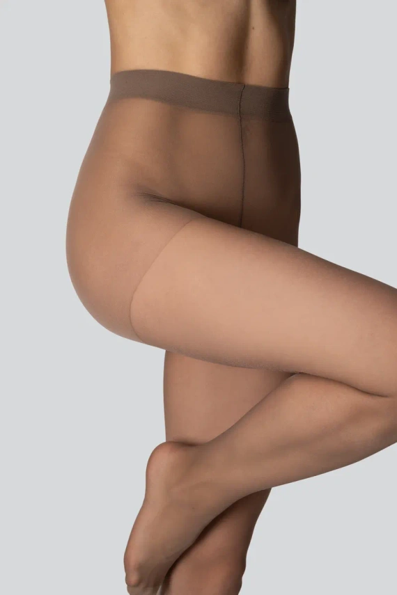 Mona Viola collant donna 20 DEN classici lucidi con punta rinforzata nuciola