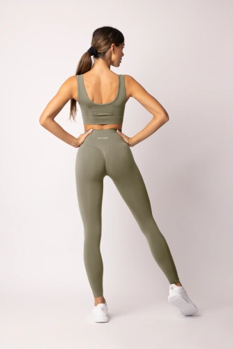 Leggings donna SPAIO Flex Innergy 2.0 verde senza cuciture, supporto al recupero