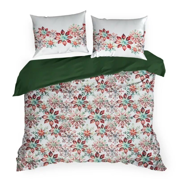 Biancheria da letto natalizia Elsa Eurofirany beige 100% cotone con cerniera