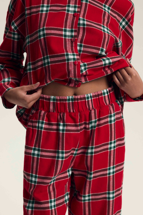 43716 Pigiama donna Dalisa Henderson - flanella a quadri, caldo 100% cotone