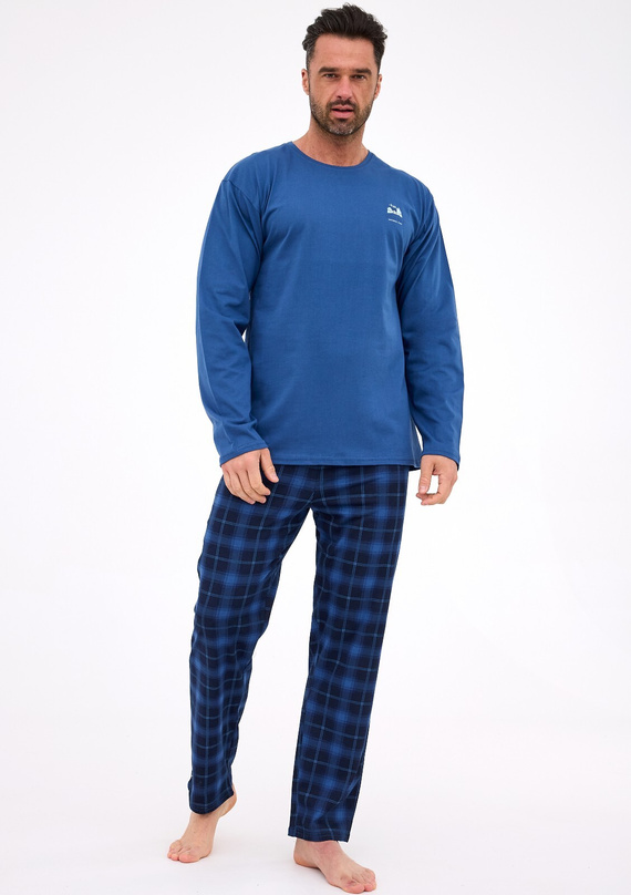 124/306 Denali Pigiama uomo Cornette in jeans-cotone, manica lunga