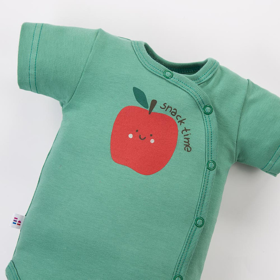 Body neonato Eevi Snack Time manica corta cotone elastico comodo