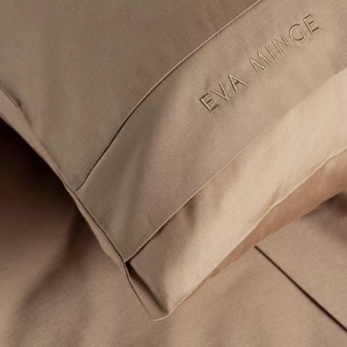 1E Elegante biancheria da letto in raso Eva Minge Eurofirany marrone chiaro | macrosatin 100% cotone