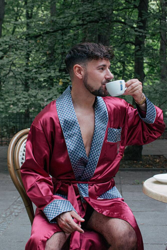 940 Accappatoio in raso da uomo Forex - marrone