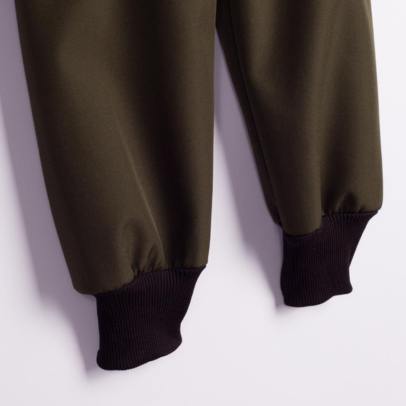 Nicol Pantaloni softshell bambini 229052 con pile, vita alta, polsini - khaki