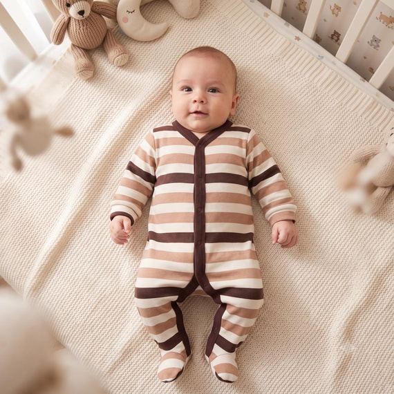 227032 Nicol BENEK Pagliaccetto neonato 100% cotone righe bambino